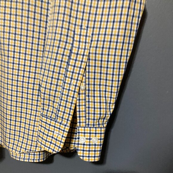 Brooks Brothers Men Check Button Up Shirt Red Fleece Plaid M Yellow Blue Pocket - Picture 5 of 8